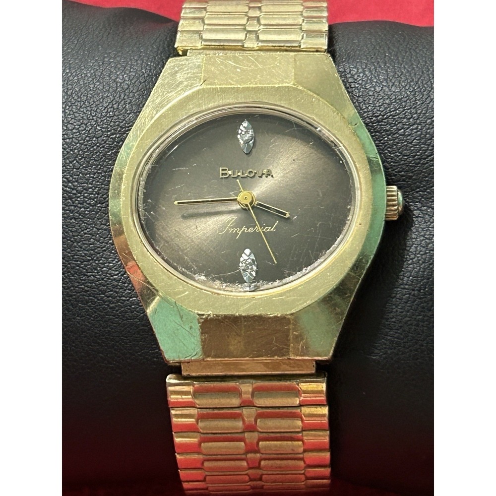 Vintage Bulova Imperial 17j Wind Up Mechanical Men Watch N7 Gold Tone 11ANC Work